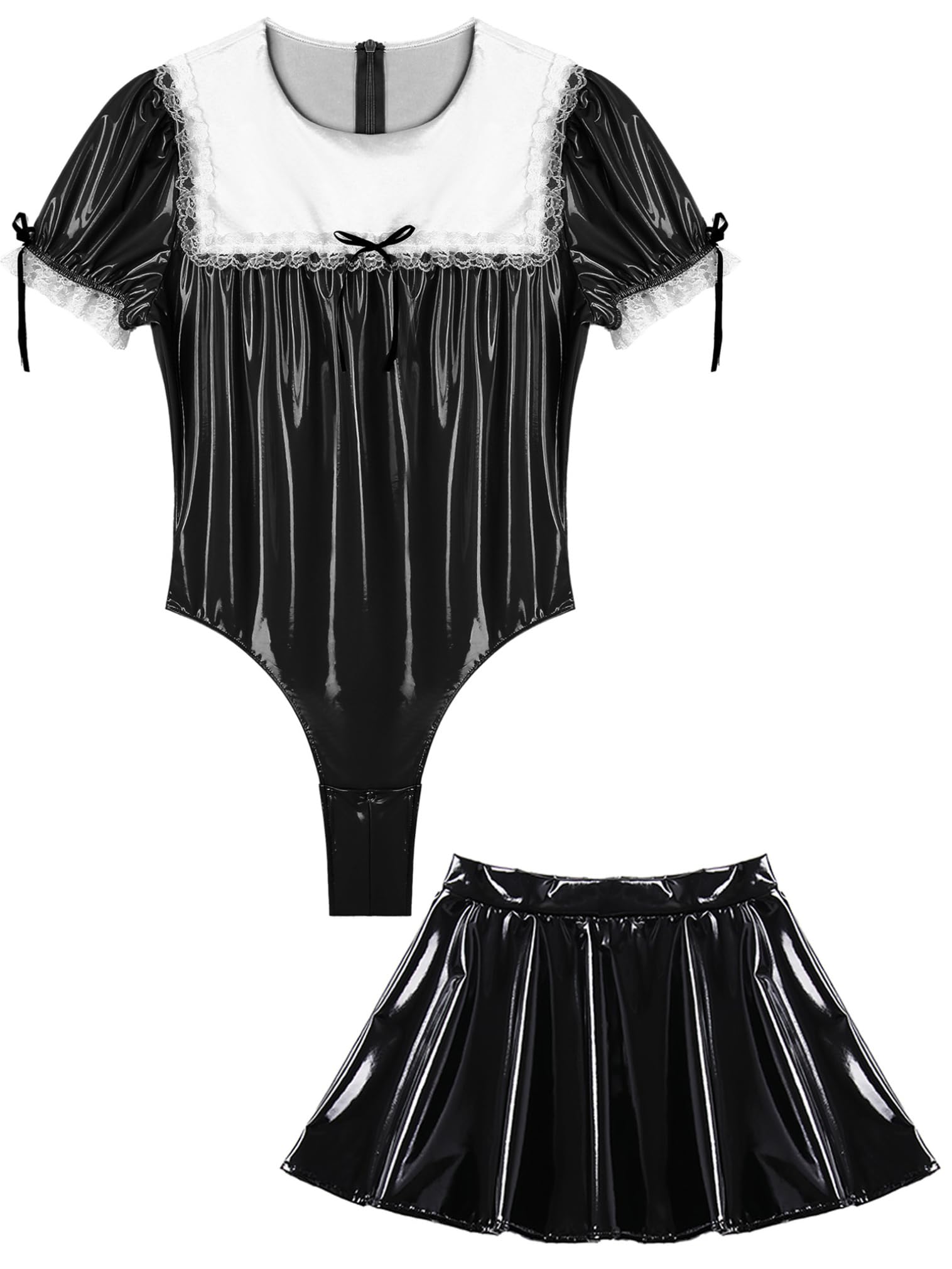 Amazon.co.jp: [FEESHOW] メンズ フェイクレザー ハイレグ レオタード